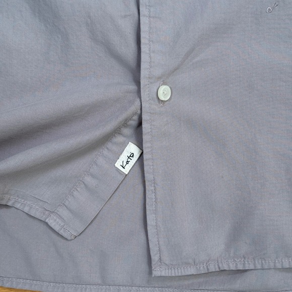 KATO BY HIROSHI KATO Men Light Grey Button Down Shirt Size SMALL Cotton - Picture 6 of 9